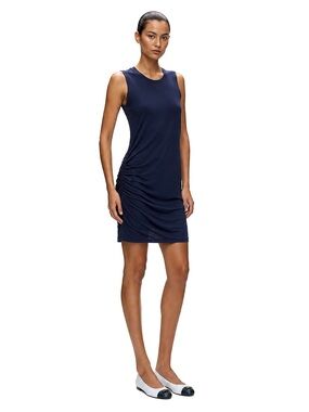 James Perse Side Ruched Tank Mini Dress Deep Navy Blue |  XS